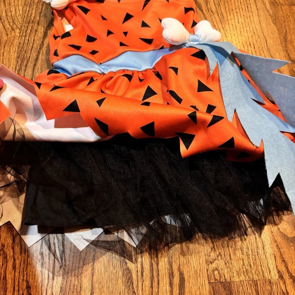 Fred Flintstone Costume Dress Girls Size 80 12 Month‎ Halloween Tutu Outfit Bow